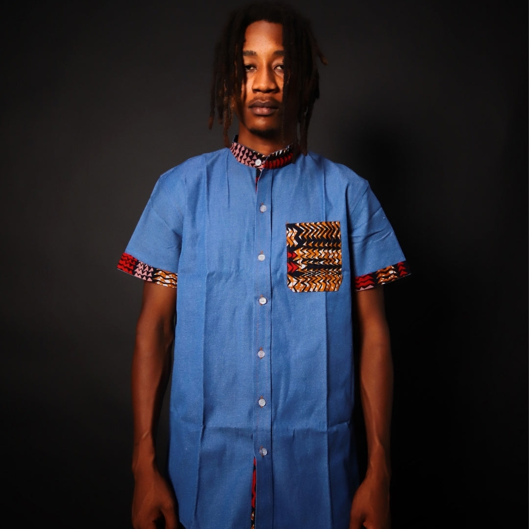 Harbosa Denim Dashiki Shirt