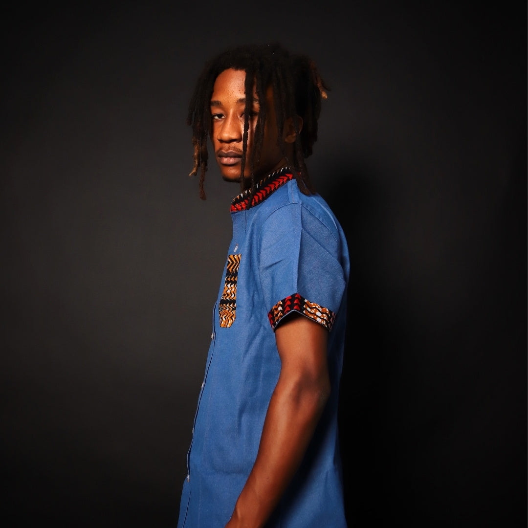 Harbosa Denim Dashiki Shirt