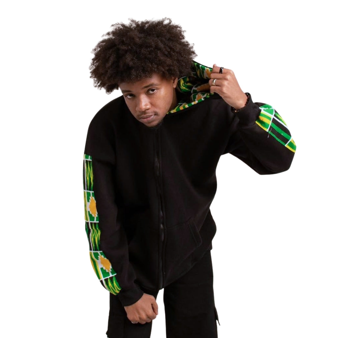 Harbosa Zip African Print Hoodie