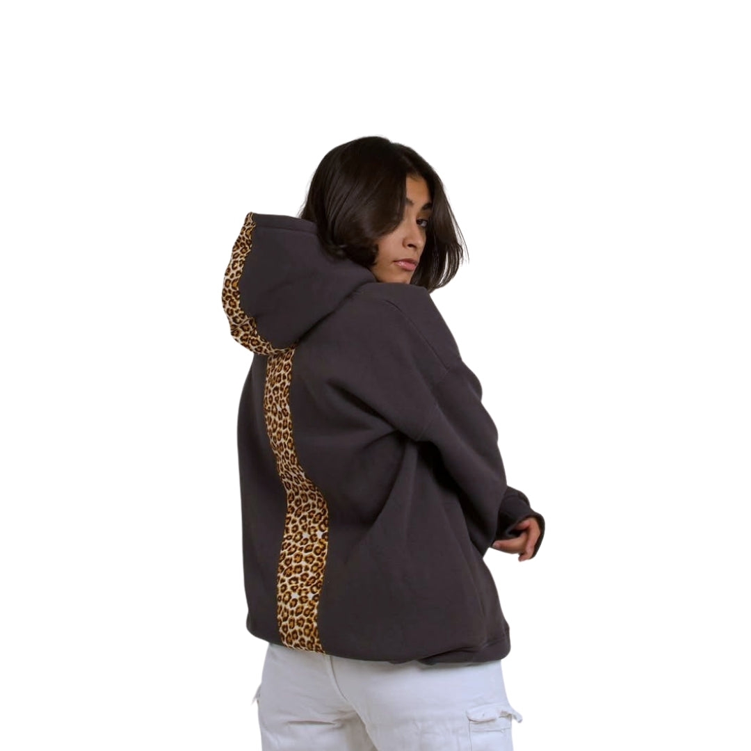 Harbosa Leopard Panel Hoodie