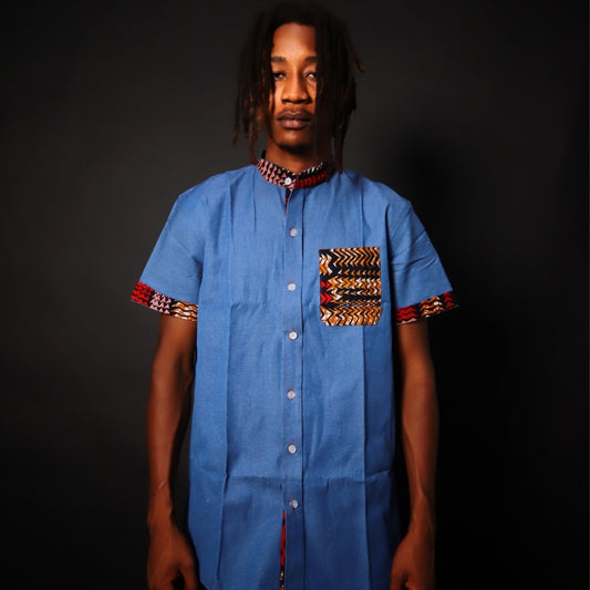 Harbosa Denim Dashiki Shirt