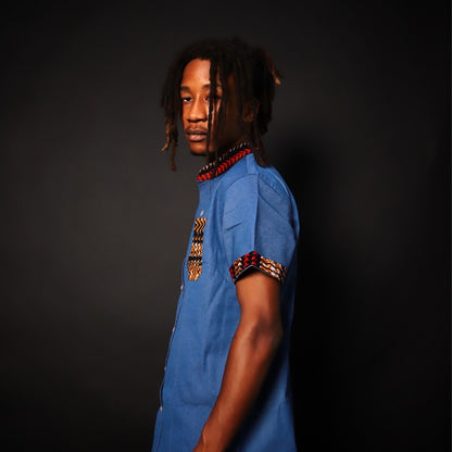 Harbosa Denim Dashiki Shirt