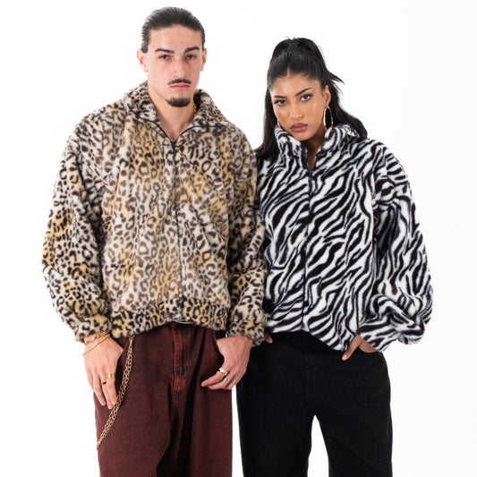 Harbosa Faux Fur Animal Print Jacket