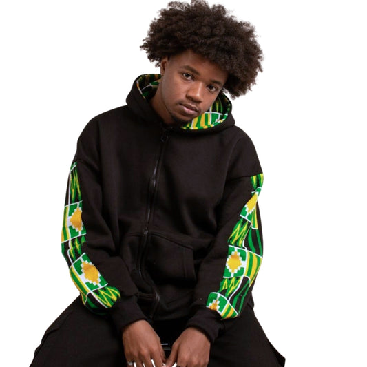 Harbosa Zip African Print Hoodie